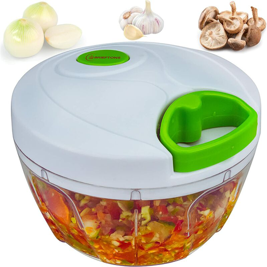 Manual Food Chopper, Compact & Powerful Hand Held Pull Vegetable Chopper Blender to Chop Fruits, Vegetables, Herbs, Onions, Garlics for Salsa, Salad,