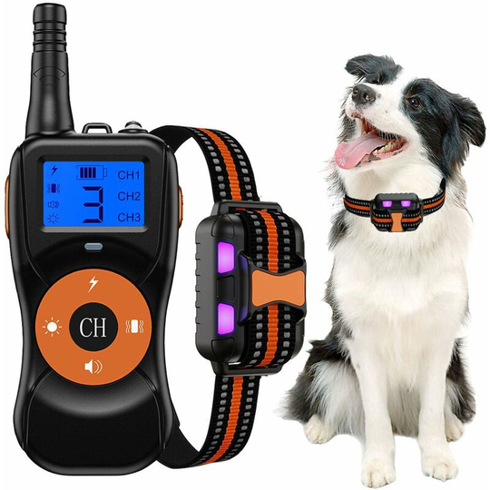 Dog Training Collar, Waterproof Electric Dog Collar with Vibration, Sound and Static Shock Modes, 800M Remote Control - 2 Collars