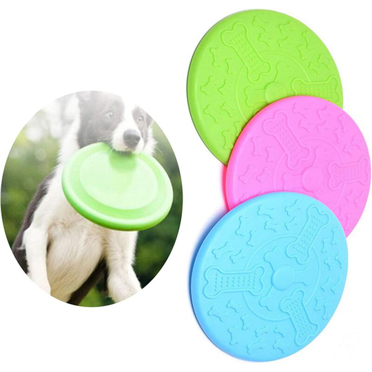 Briday - Animated Dog Frisbee, 3 Soft Rubber Washers, Basic Intellectual Frisbee Dog Toy, Used for Outdoor Sports, Gardens, Parks and Children's Toys