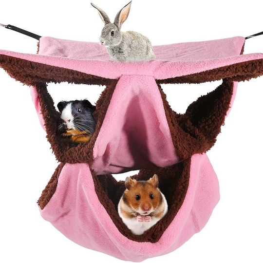 Echoo - Small Pet Hammock, 3 Layer Pet Hammock, Ferret Hammock, Rodent Hammock, Small Animal Bed