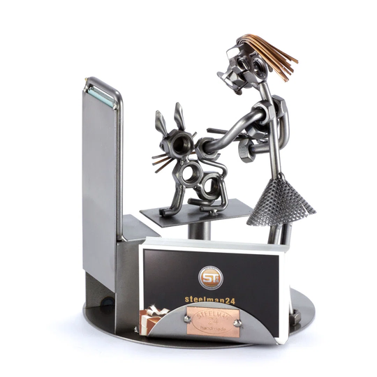 Cat Hairdresser Screw Man Place Card Holder