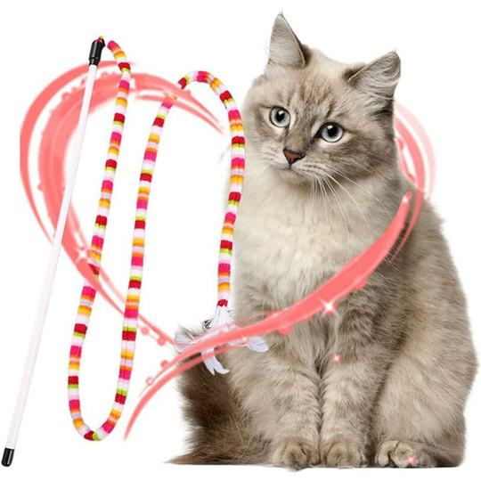 Cat Toy Interactive Cat Toy Retractable Cat Tang with Spare Worm Toy Worm Teaser and Exerciser for Cat Pet
