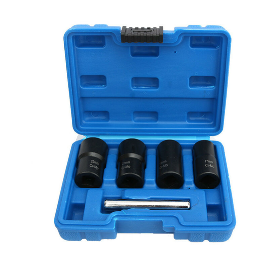 Osqi - 5 Piece Twist Socket Set, Stripped Lug Nut Remover Damaged Rusted Lug Nut Removal Extractor Tool with Drift Punch Bar for Mechanics