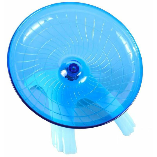 Perle Rare - Plastic Exercise Wheel for Small Animals - Silent Non-Slip Disc for Hamsters, Hedgehogs, Small Pets, Blue Exercise Wheel, 18 x 18 x 11cm