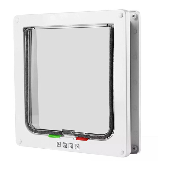 Cat Door and Dog Door Controlled Access Pet Door Cat Kennel Small Dog Wood Door Pet Supplies Medium Size 20 * 19 * 5.5, White