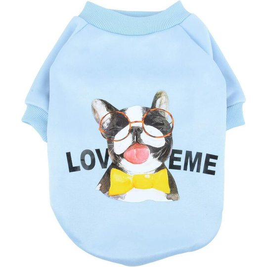 Clothes for Small Dogs Winter Coat Pull-Overs Cotton Padded Sweatshirt Puppy Jacket Costume for Dog Cat Yorkshire Chihuahua Blue m