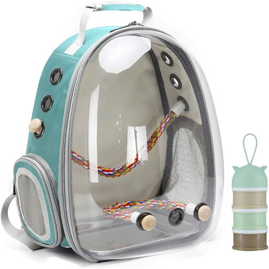 Bird carrier backpack, travel backpack with standing perch