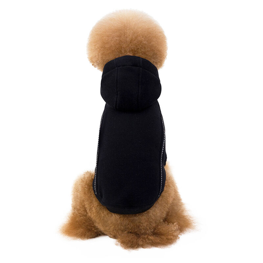 Pet sweatshirt warm fleece dog clothes autumn and winter new simple hooded dog sweatshirt Teddy pet clothes , m (chest 44', neck 30', back 26'