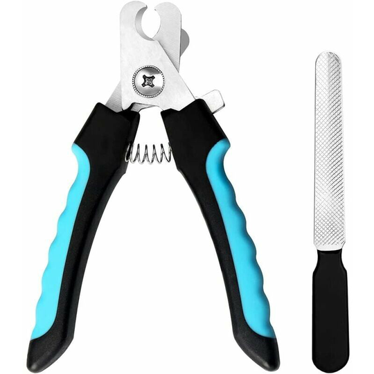 Monly - Cat Nail Clippers, Dog Nail Clippers and Stainless Steel Nail File for Pet Nail Clippers - Protective Device/Professional and Safe (16*5cm)