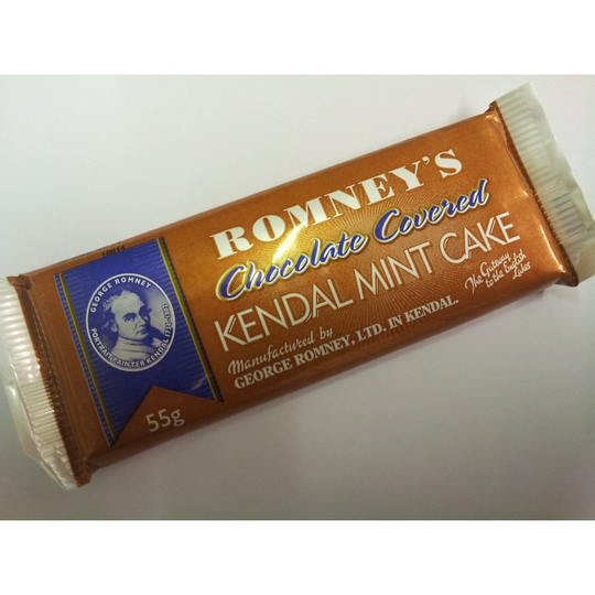 ROMNEYS 55C CHOCOLATE COATED KENDAL MINT CAKE 55G BAR X6