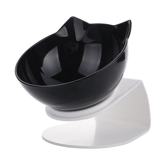 Double Raised Cat Bowl Cat Dog Food Bowl 15° Tilted Bowl Food for Cat and Small Dogs (1 Bowl)