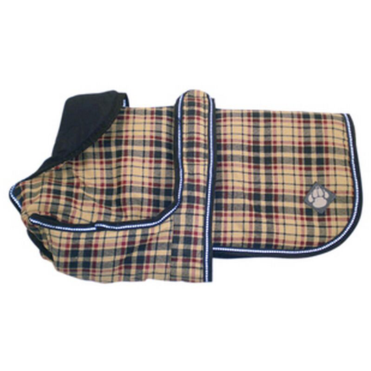 Luxury Showerproof Dog Coat (45cm) (Cream Check) - Cream Check - Danish Design Pet Products