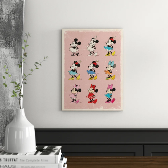 Minnie Mouse Evolution Graphic Art Print on Canvas