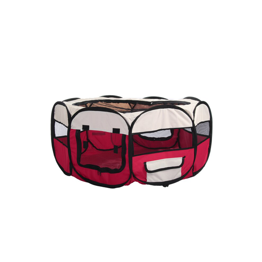(red) Large Soft Foldable Pet Cage Puppy Playpen