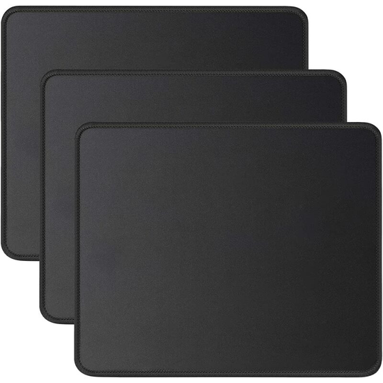 Perle Rare - 3 Pack Mouse Pads with Stitched Edge, Comfortable Mouse Pads with Non-Slip Rubber Base, Loose Washable Mouse Pads with Lycra Fabric,