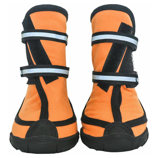 Morejieka - Protective Dog Boots Waterproof Set of 4, Anti-Slip Pet Dog shoes booties with Adhesive Buckle Reflective Straps Dog Shoes Warm