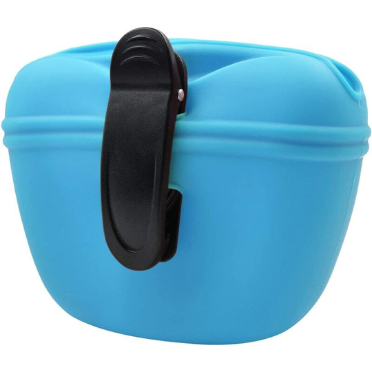 Lot of 1 Silicone Dog Dog Bags for Dog Dressing with Magnetic Closure and Clip Blue Size