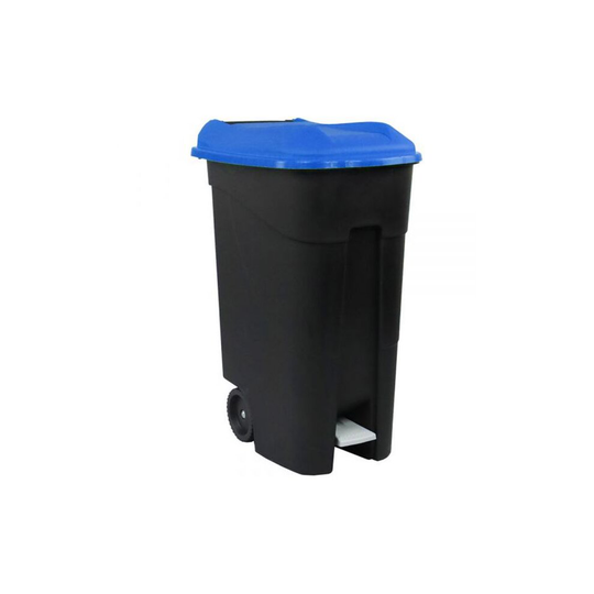 (Blue) Pedal Operated Wheeled Litter Bin - 80 Litre