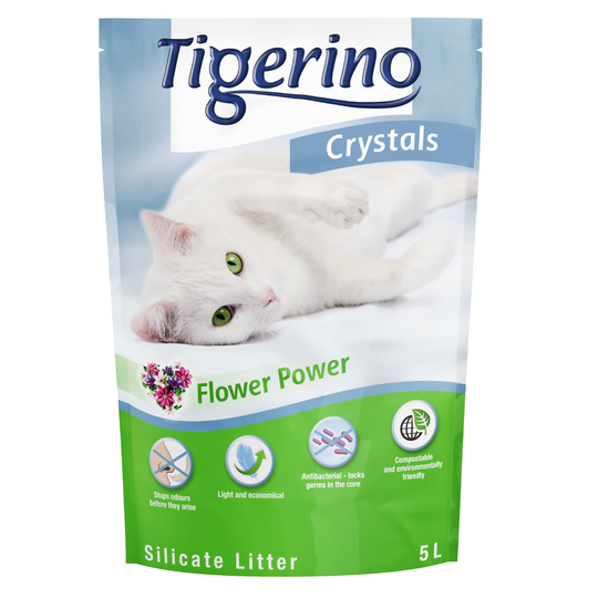 Tigerino Crystals Cat Litter - Flower Scent - Super Pack: 6 x 5 litre