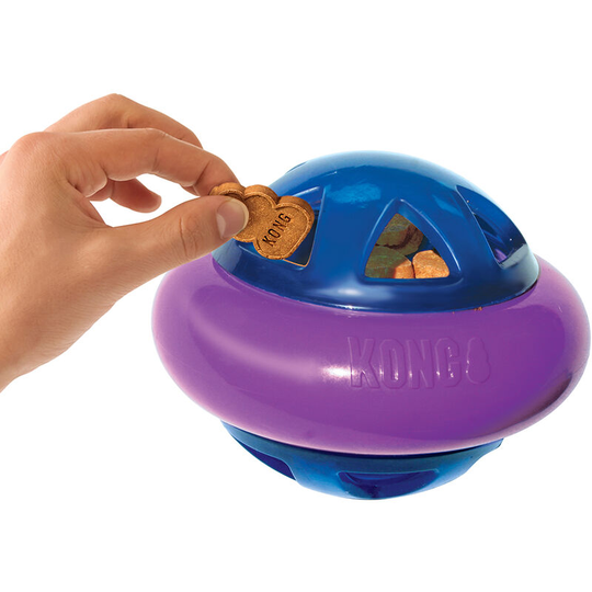 KONG Dog Hopz Treat Dispenser Toy (Small) (Blue/Purple) - Blue/Purple