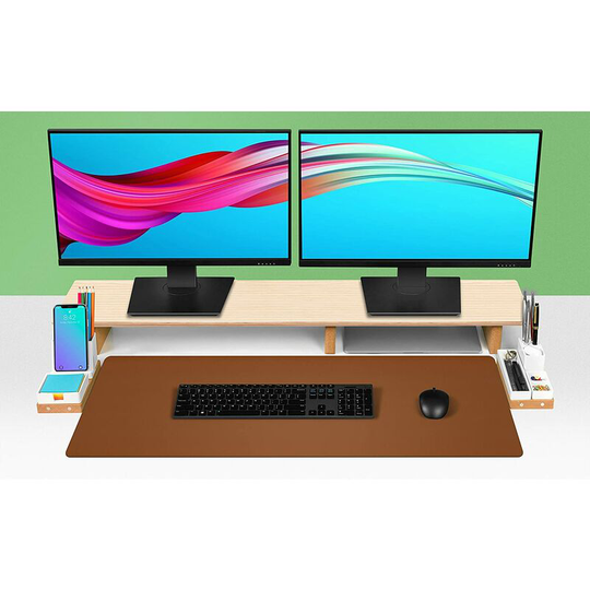 Perle Rare - Desk Pad, pu Leather Desk Pad, Mouse Pad, Non-Slip Desk Pad, Waterproof Desk Pad for Office and Home (60cm x 35cm, Brown)