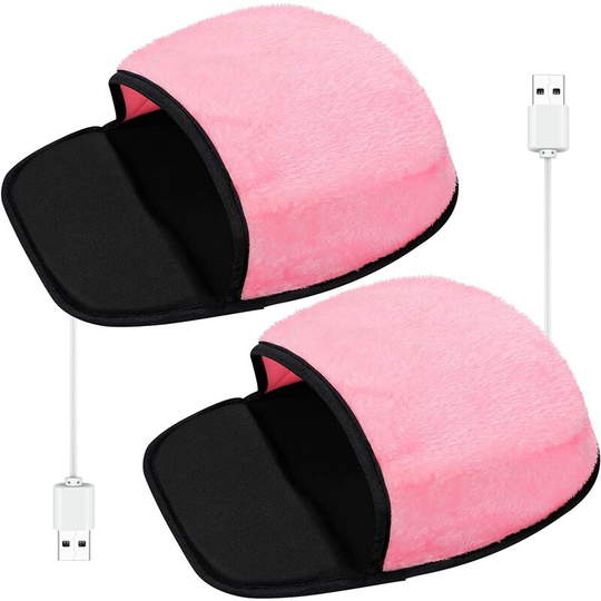 2 Pieces Heated Mouse Pad Hand Warmer usb Heated Mousepad Plush Heated Mouse Pad Removable Hand Warming Mouse Pad for Men