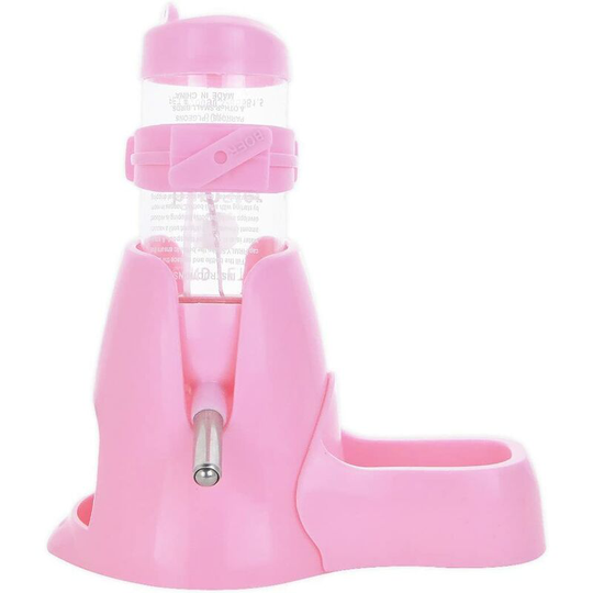 Small Animal Water Dispenser, Hamster, Guinea Pig, Rabbit, Rat, Ferret, Gerbil, Chinchilla, 80ml, Pink