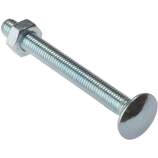FORCB665G Carriage Bolt & Nut zp M6 x 65mm Bag 10 - Forgefix