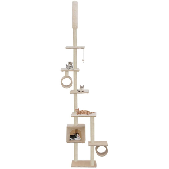 Cat Tree with Sisal Scratching Posts 260 cm Beige