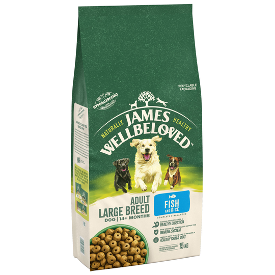 James Wellbeloved Adult Large Breed - Fish & Rice - 15kg