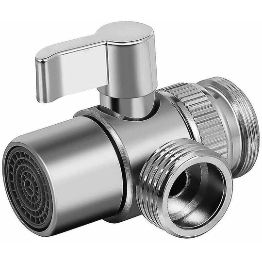 Brass Kitchen or Bathroom Sink Faucet Divider, Faucet Adapter, 3 Way Faucet Drain Valve