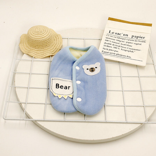 Pet clothes spring and autumn frozen cats, dogs and dogs cute blue vest 24-26cm