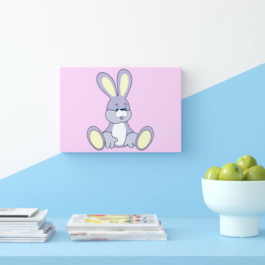 Rabbit Sitting Down - Wrapped Canvas Graphic Art Print