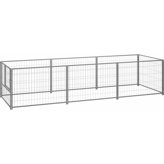 Dog Kennel Silver 3 m² Steel Vidaxl Silver