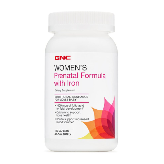 GNC Women's Prenatal Formula With Iron, 120 Caplets / 60 Day Supply