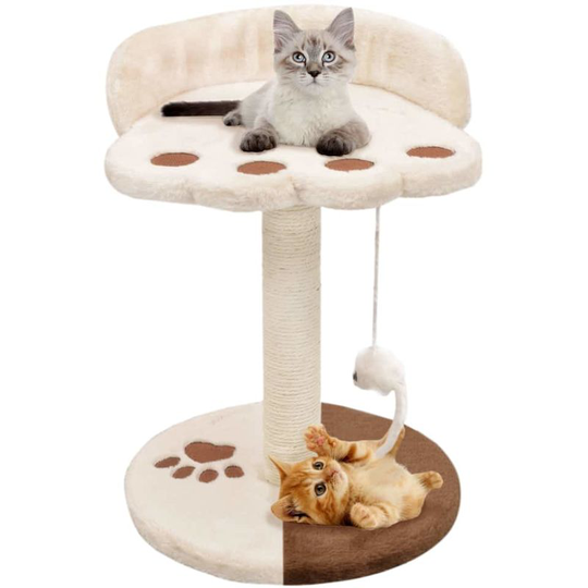 Cat Tree with Sisal Scratching Post 40 cm Beige and Brown VD07100 - Hommoo