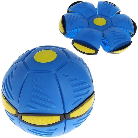 Deformed Blue Luminous Ufo Saucer Ball Flying Flat Throw Disc Ball Frisbee Outdoor Sports Game Toy (1 Pack)