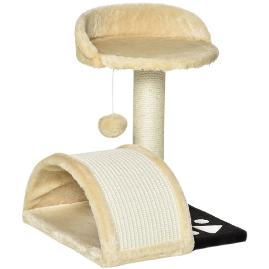 Cat Tree Kitten Scratching Scratcher Cosy Sisal Home Play Rest Activity - Beige - Pawhut
