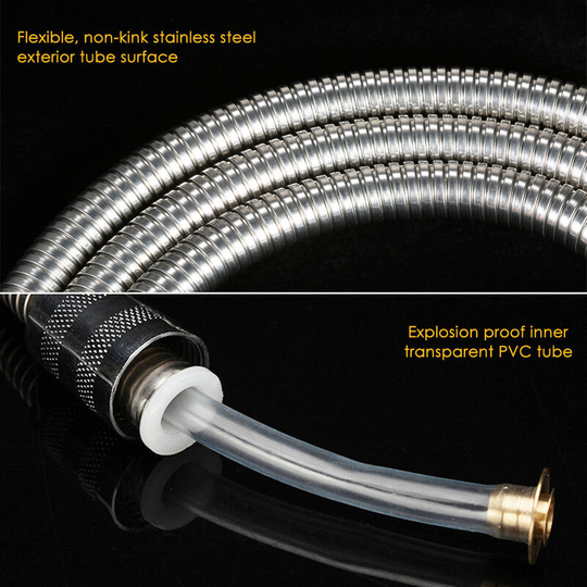 79 Inches Shower Hose Flexible Stainless Steel Tube for Handheld Shower Head Extra Long Explosion Proof Replacement Hose