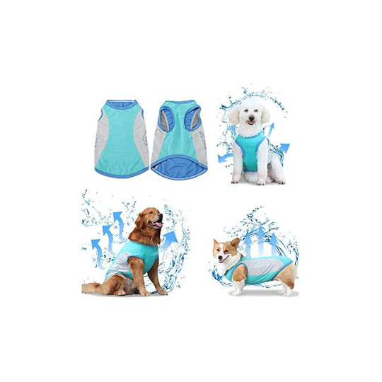Dog Cooling Vests Instant Cooling T-shirt Summer Jackets Walking Running High Visibility Outdoors (L)