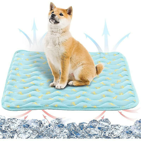 Pet Cooling Pad Ice Silk Cat Dog Bed Mat Summer Pet Cooling Pad Kitten Puppy Nest Comfortable Cushion Antiheatstroke Mattress (blue)