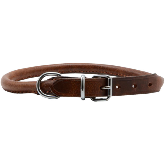 Leather Round Collar (12 Inch) (Brown) - Brown - Ancol