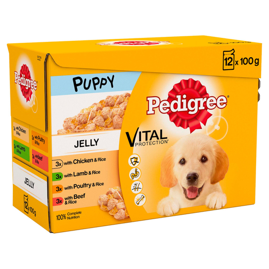 Pedigree Puppy Pouches Mixed Pack in Jelly - 12 x 100g