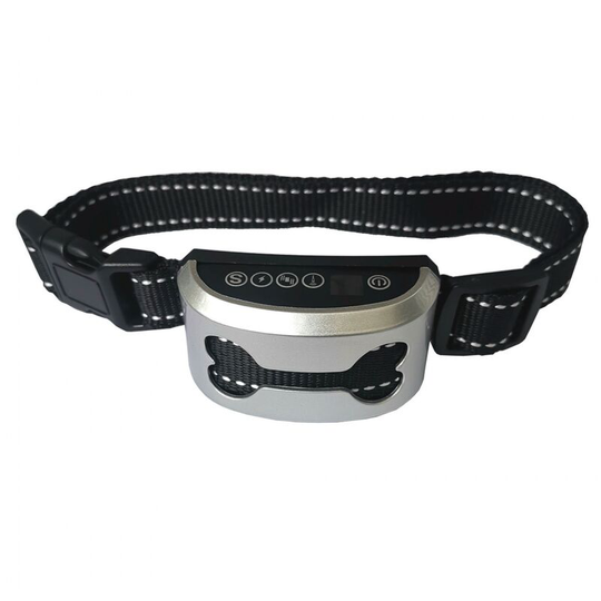 Thsinde - Smart Dog Anti Bark Collar - 7 Levels Sensitivity Modes /Vibration/Electric Shock, Rechargeable Automatic Harmless Collar Strap6-35cm-Silver