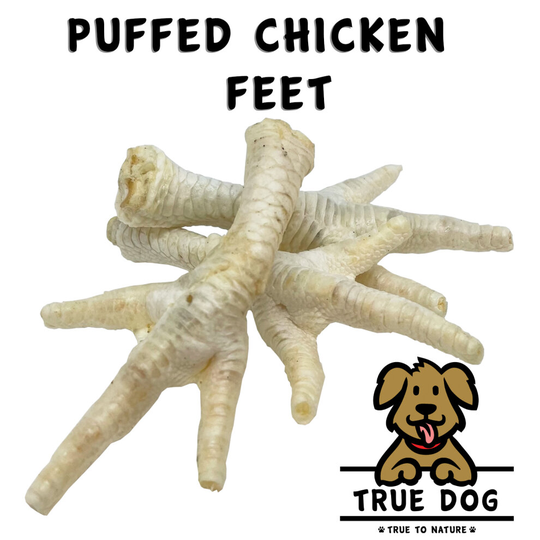 (200g) Puffed Chicken Feet Chew Treats | Low Odour 100% Natural Dog Treats, Non Greasy