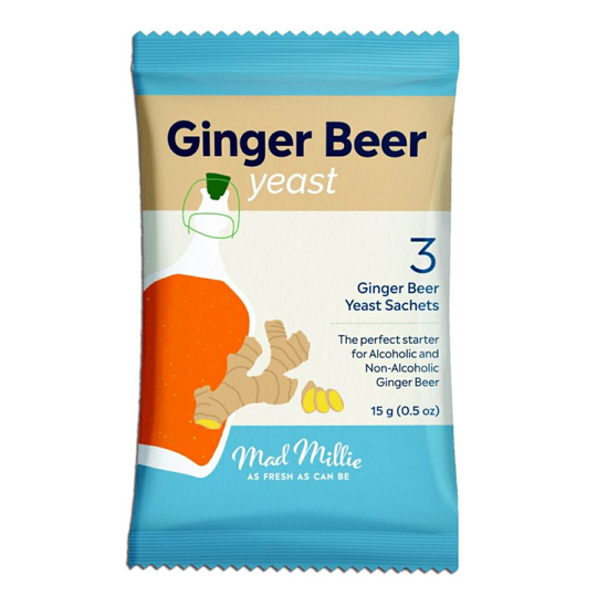Mad Millie Ginger Beer Yeast 3x sachets makes 13.5L 3 Gallons