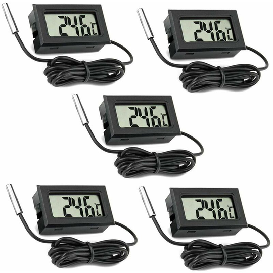 Pack Digital lcd Thermometer with External Probe for Car Fridge Freezer Fish Tank Thsinde