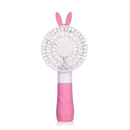 Rechargeable Mini Handheld Fan Portable usb Small Fan Creative Rabbit Handle Fan Student Air Conditioning Fan Princess Rabbit (Pink) 198