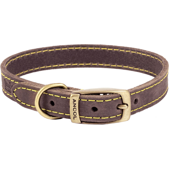 Ancol - Pet Products Timberwolf Leather Collar (20-26cm (Size 1)) (Sable) - Sable