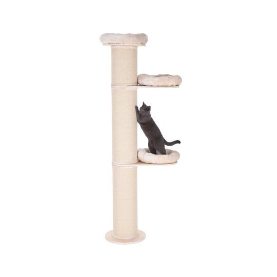 (Cream) XXL Cat Scratching Post Jasmine Platforms Washable Beds